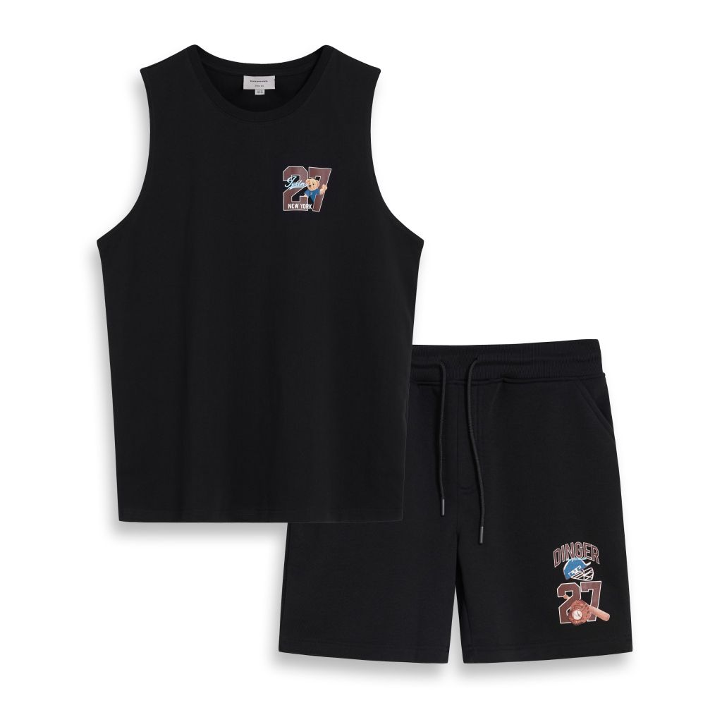 Set Đồ Nam Thun Tanktop Hidden Bear Form Regular