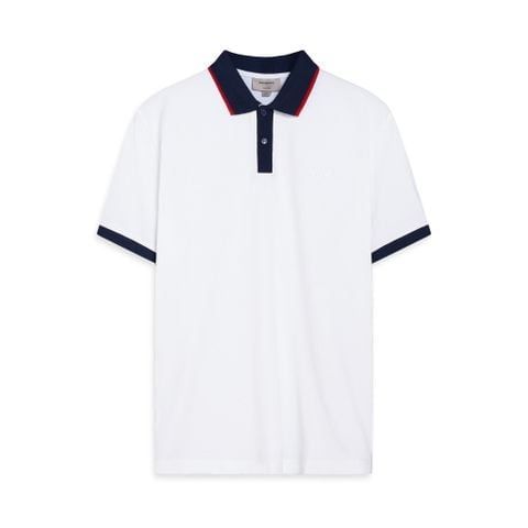 Áo Polo Nam Trơn Phối Viền Cổ Stripe Collar With Logo Form Regular