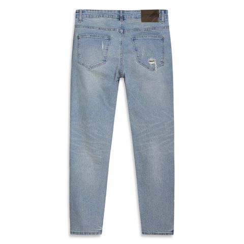 Quần Jeans Slim-fit Light Blue Wash Ripped