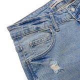 Quần Jeans Slim-fit Light Blue Wash Ripped