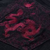 Quần Jean Nam Đen Indigo Ống Ôm Túi Thêu Dragon Form Smart-fit