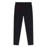 Quần Jeans Skinny Fit Black Crimson Ripped Detail