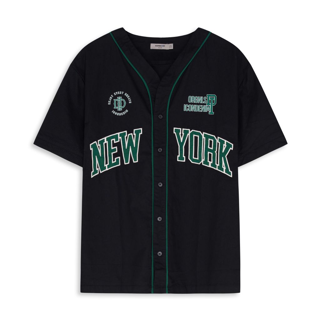 Áo Sơ Mi Nam Tay Ngắn Cổ Chữ V Baseball New York Form Relaxed