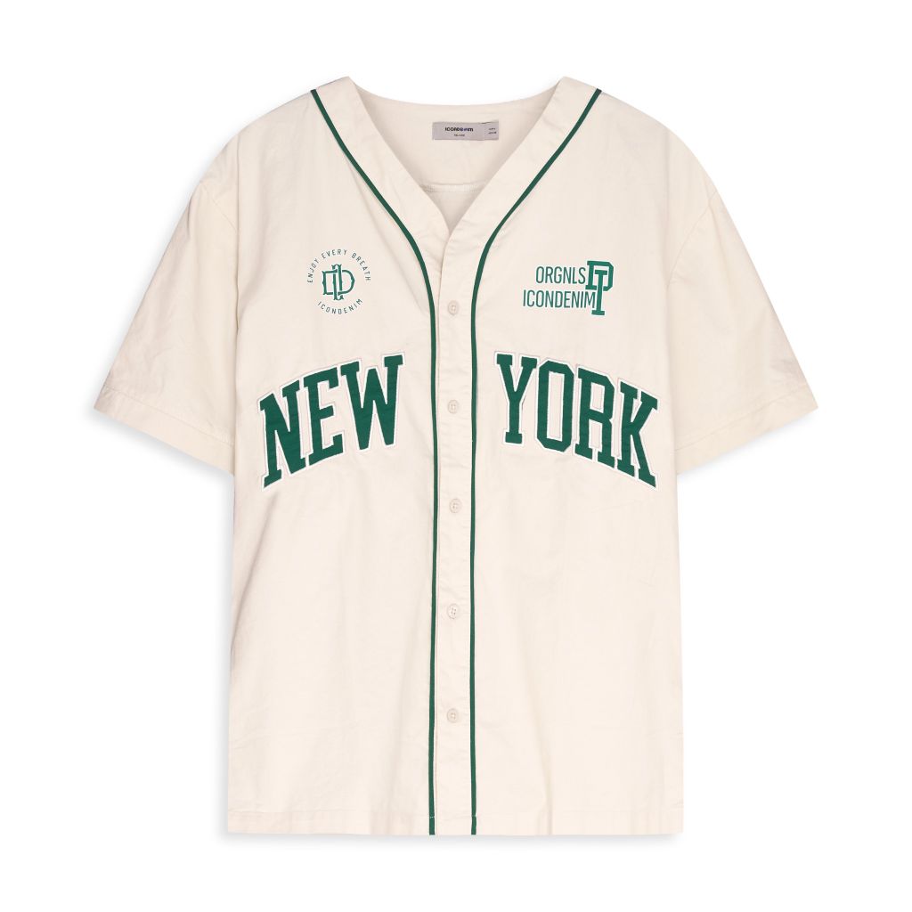 Áo Sơ Mi Nam Tay Ngắn Cổ Chữ V Baseball New York Form Relaxed