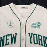 Áo Sơ Mi Nam Tay Ngắn Cổ Chữ V Baseball New York Form Relaxed