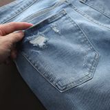 Quần Short Jeans Slim Torned Blue Wash