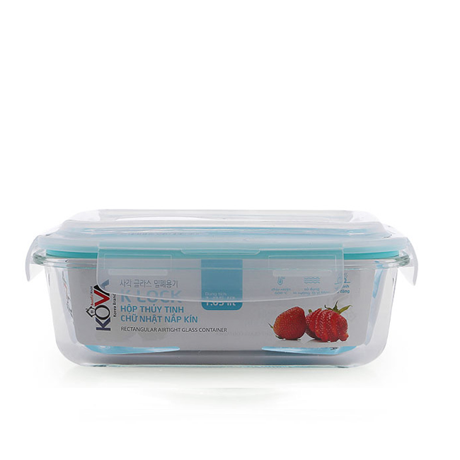 Hộp Thủy Tinh Chịu Nhiệt KOVA Chữ Nhật KLOCK 1050ML