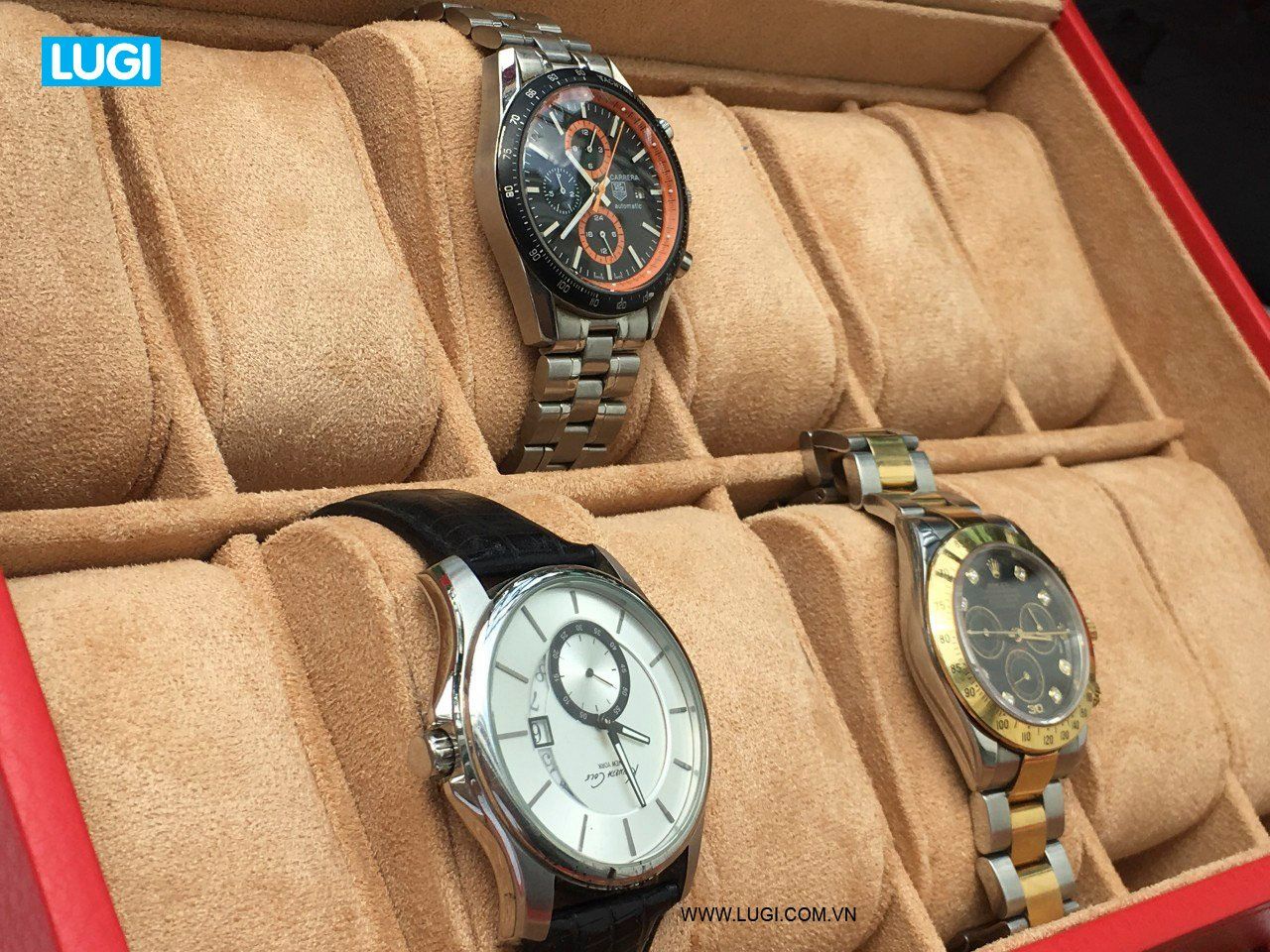 Hộp 12 đồng hồ 2 tầng đỏ