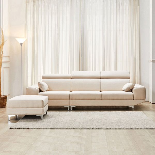 SF413 - SOFA VẢI SUEDE 4 CHỖ XUẤT KHẨU