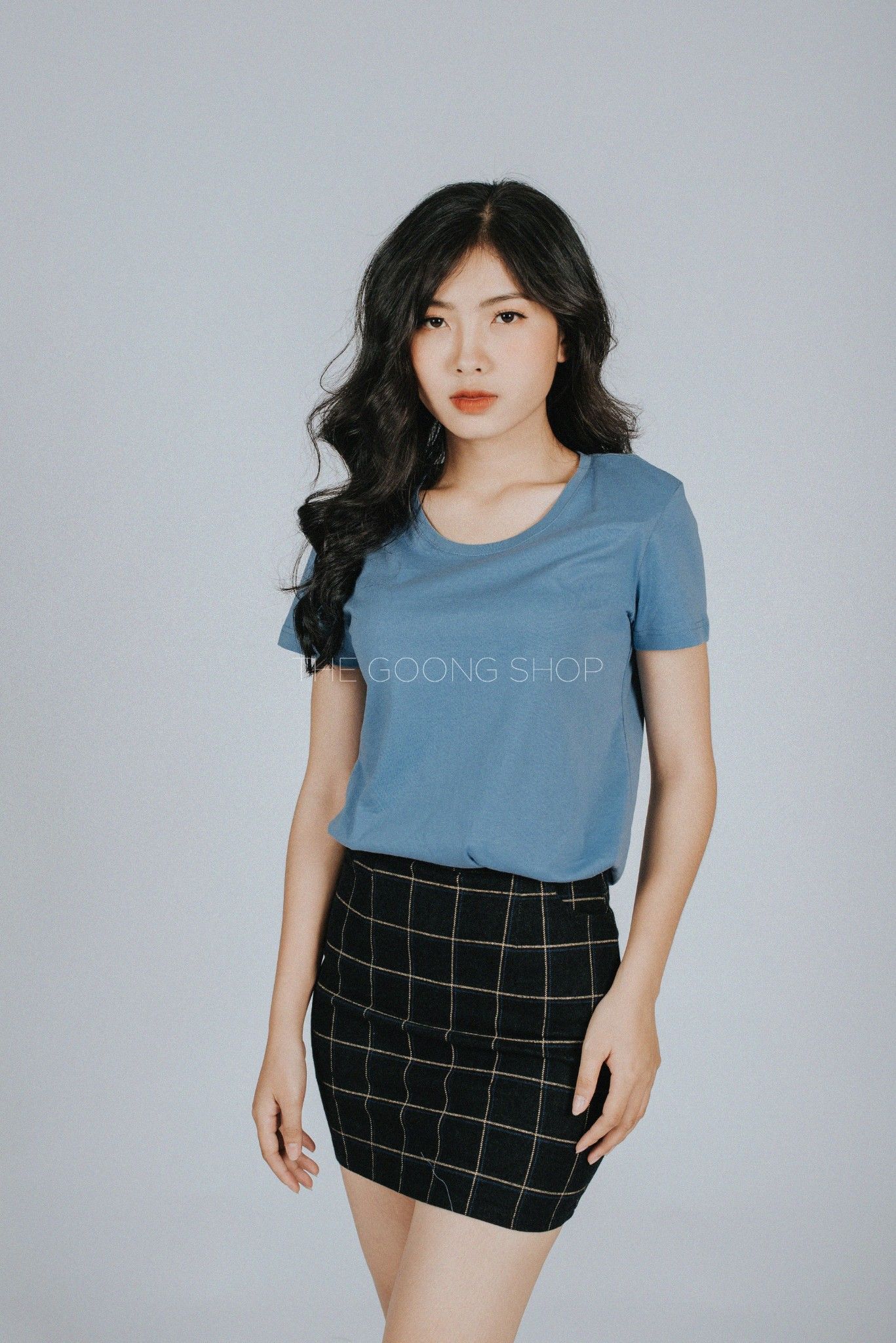 Áo thun nữ cổ tròn - Xám môn