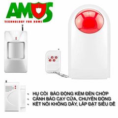 Còi Đèn Chớp Không Dây AM-S626W AMOS