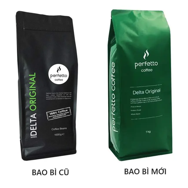  Cà phê hạt nguyên chất Perfetto Delta Series Original 1000g 100% hạt Arabica chuyên dùng cho máy pha cà phê Delonghi 