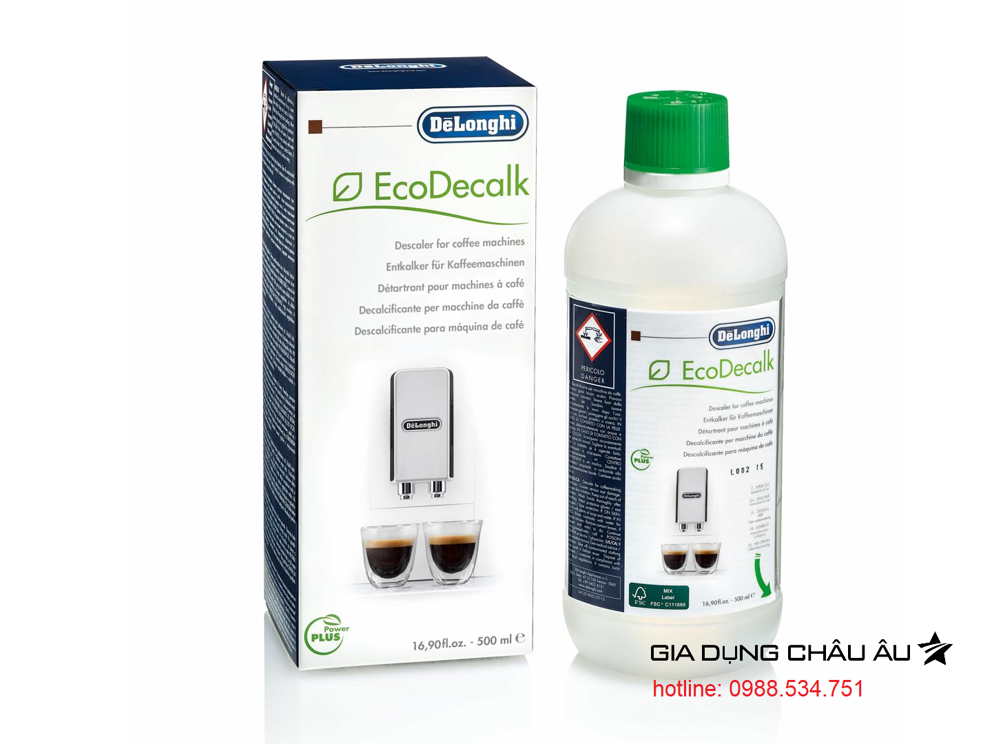  Dung dịch vệ sinh máy pha cafe Delonghi Ecodecalk mini 100ml - Descaler Delonghi Eco Decalk - Chai dung dịch tẩy cặn máy pha cà phê Delonghi EcoDecalk 100ml 