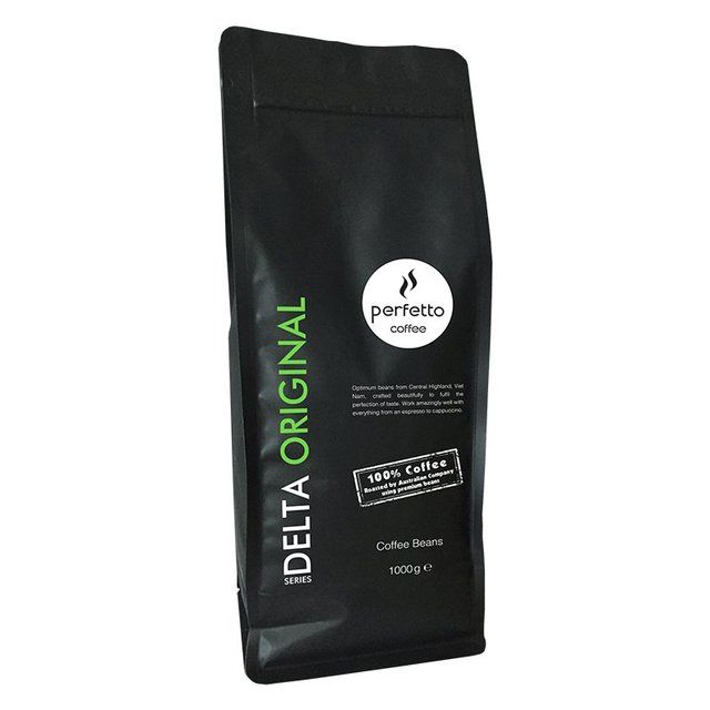 Cà phê hạt nguyên chất Perfetto Delta Series Original 1000g 100% hạt Arabica chuyên dùng cho máy pha cà phê Delonghi