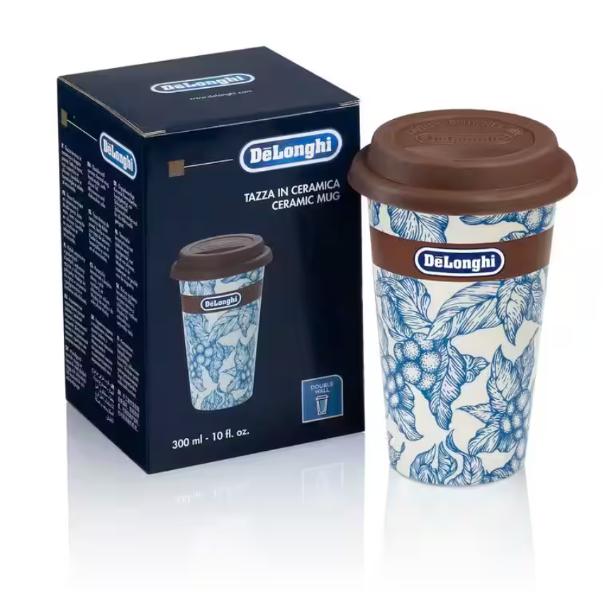 Ly giữ nhiệt 2 lớp cao cấp Delonghi - Delonghi Double Wall Ceramic Mug - Delonghi Thermal Coffee Mug - Blue