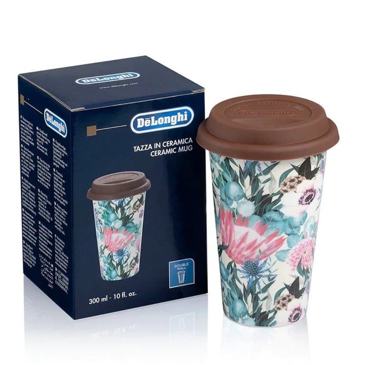 Ly giữ nhiệt 2 lớp cao cấp Delonghi - Delonghi Double Wall Ceramic Mug - Delonghi Thermal Coffee Mug - Multi-Colored