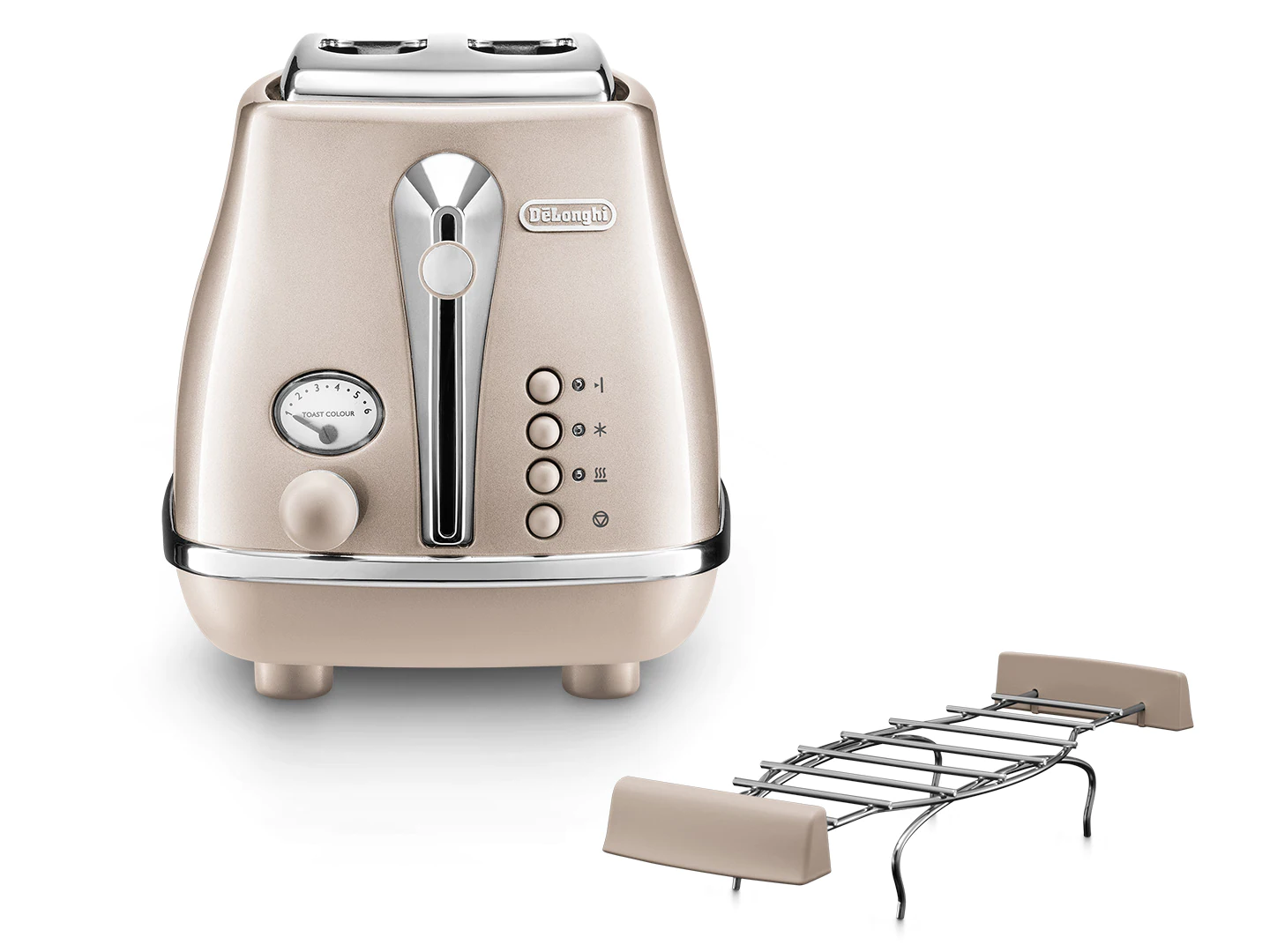  Máy nướng bánh mì Delonghi CTOT2103.BG - Lò nướng bánh mì Delonghi CTOT2103.GY Icona Metallics Toaster 