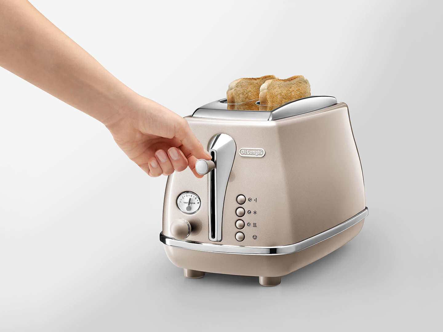 Máy nướng bánh mì Delonghi CTOT2103.BG - Lò nướng bánh mì Delonghi CTOT2103.GY Icona Metallics Toaster