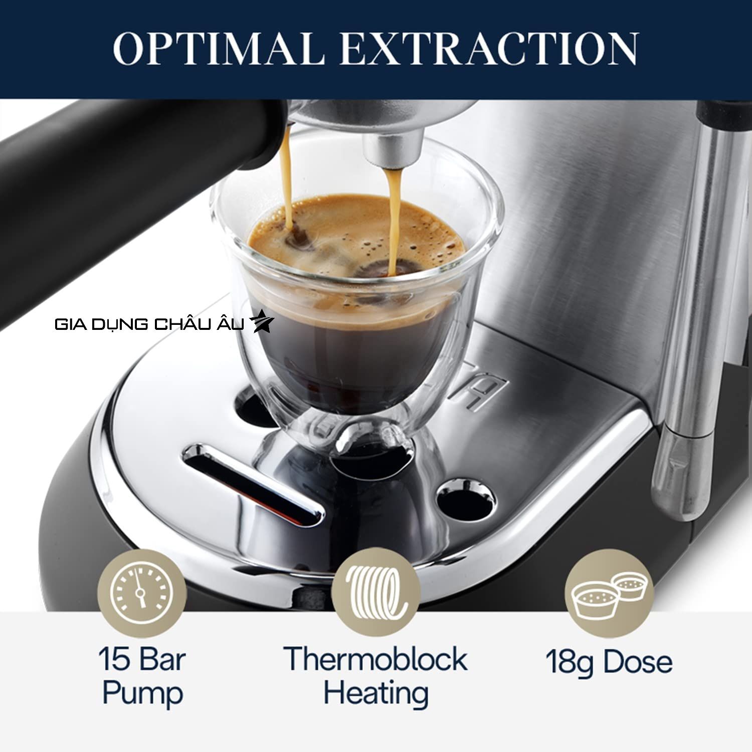  [CHÍNH HÃNG] Máy pha cà phê Delonghi EC885 Dedica Arte Manual Espresso Coffee Maker Ec885.BG - EC885.GY - Ec885.M 