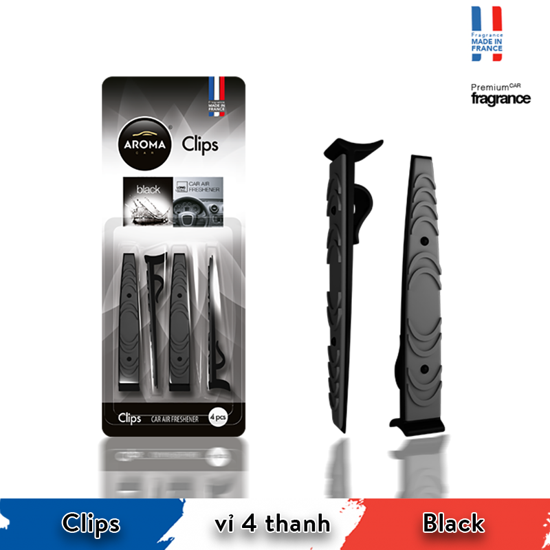 Kẹp cửa gió Aroma Car Clips - Black/ACC02