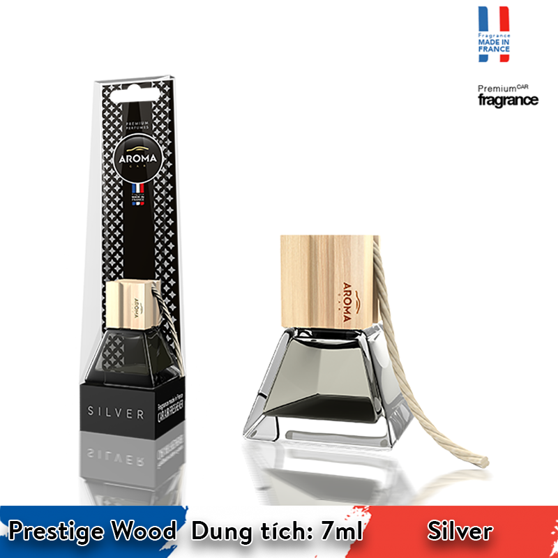 Tinh dầu treo Aroma Car Prestige Wood 7ml - Silver/ACPW03