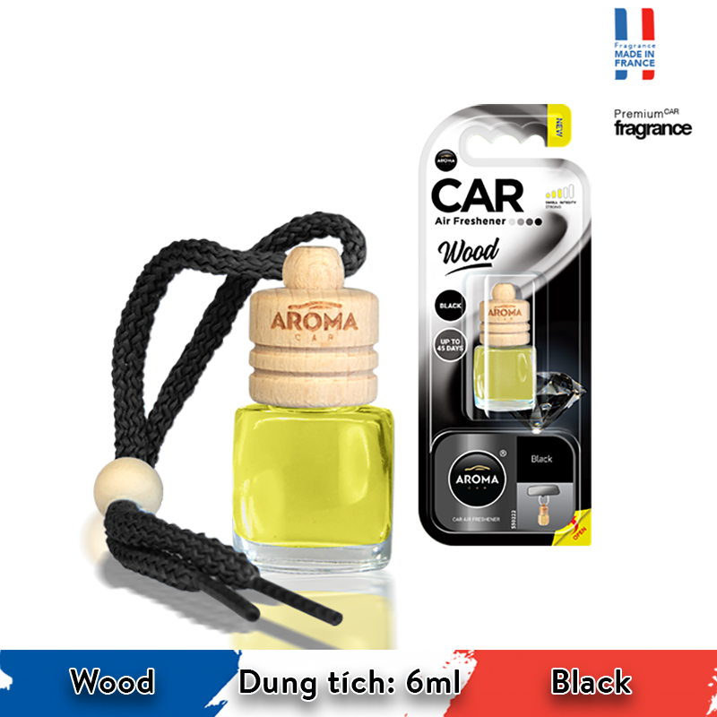 Tinh dầu treo Aroma Car Wood 6ml - Black/ACW6-03