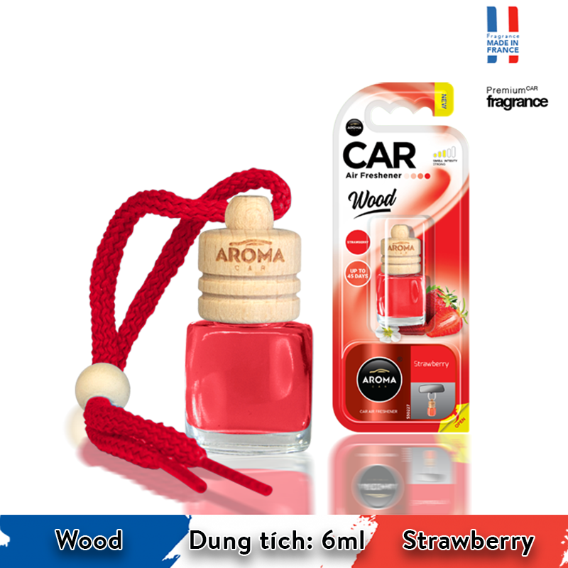 Tinh dầu treo Aroma Car Wood 6ml - Strawberry/ACW6-09