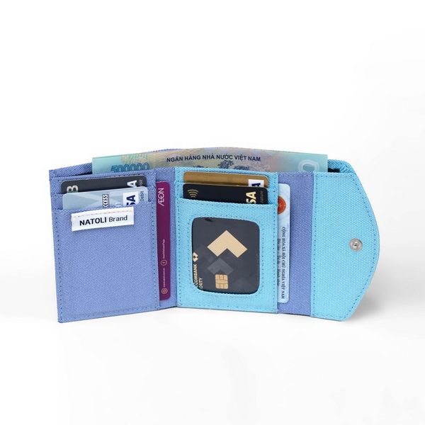 Ví Nữ Mini Màu Xanh Nhạt - The Button Wallet