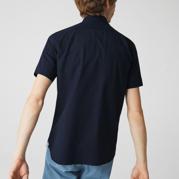  Lacoste Oxford Cotton Shirt Short Sleeves - Dark Navy (Regular) 