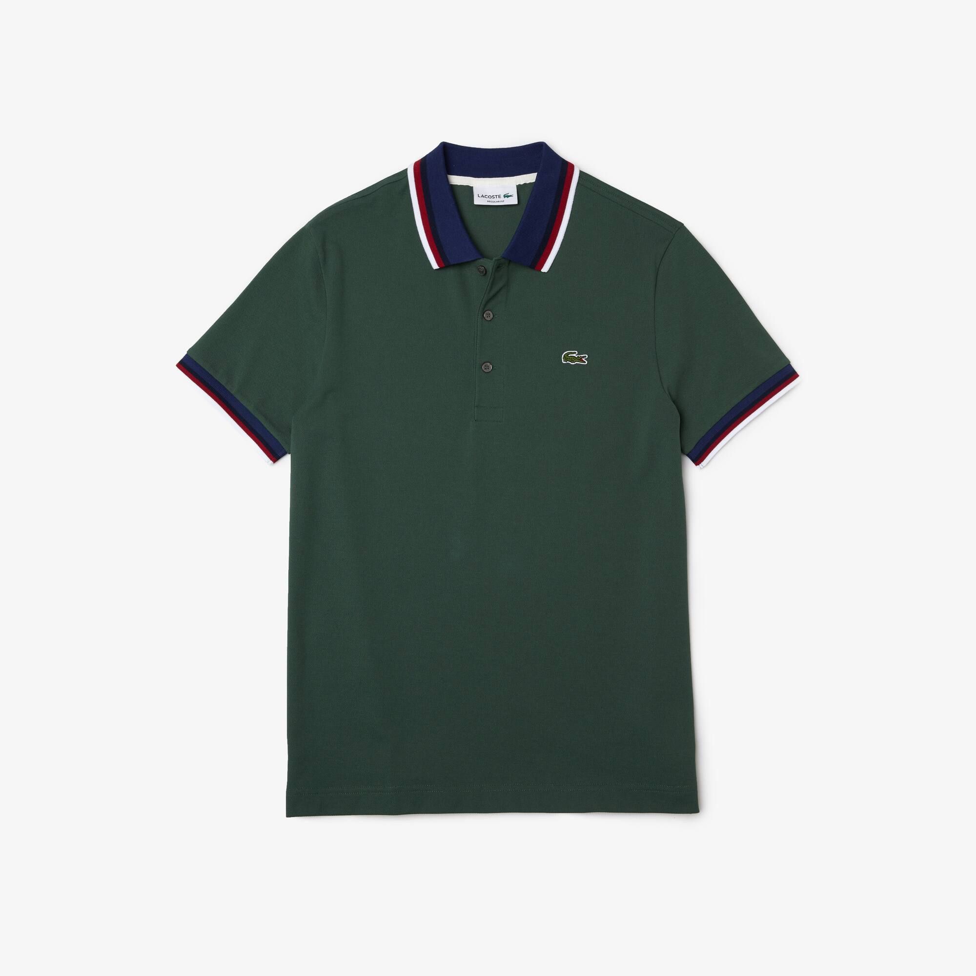  Lacoste Regular Fit Stretch Piqué Polo Shirt - Green 