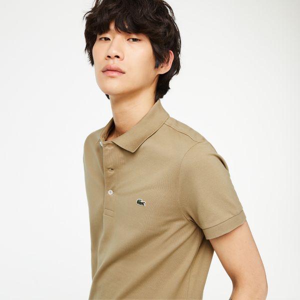  Lacoste Slim Fit Stretch Cotton Piqué Polo - Beige 