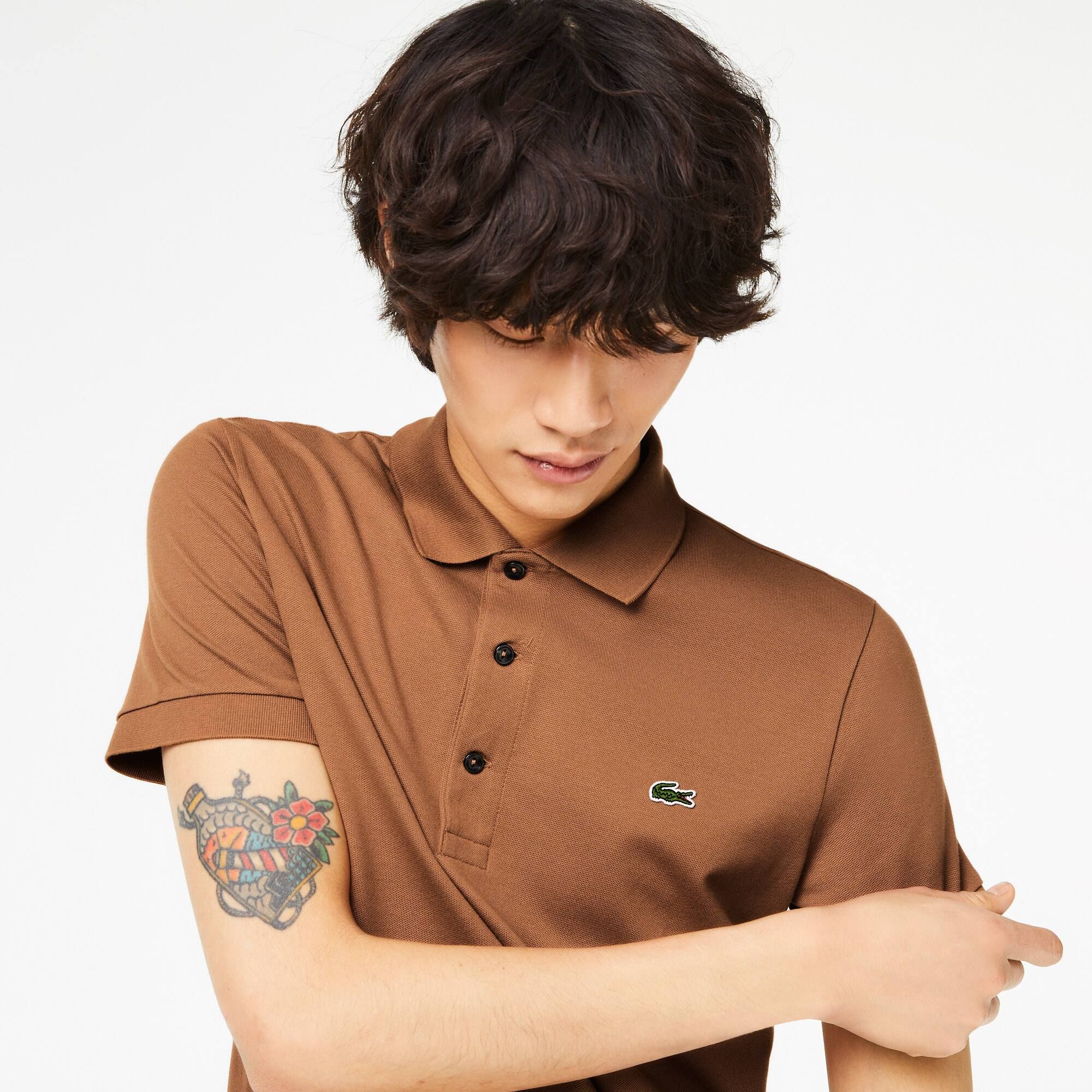  Lacoste Slim Fit Stretch Cotton Piqué Polo Shirt - Light Brown 