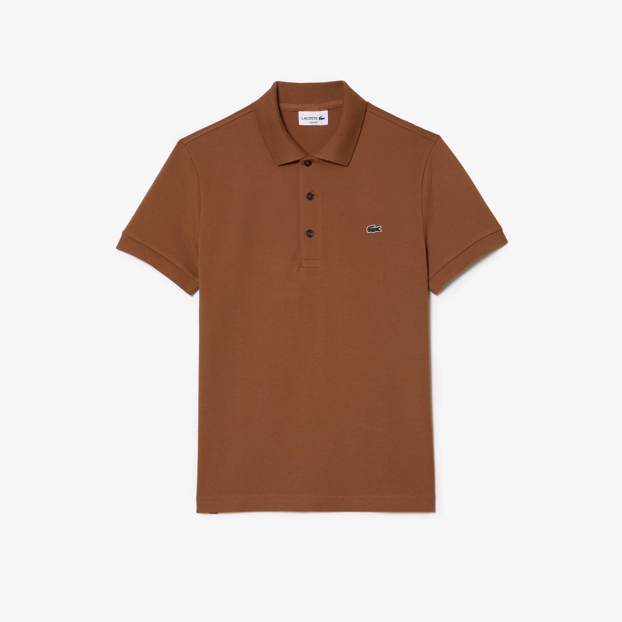  Lacoste Slim Fit Stretch Cotton Piqué Polo Shirt - Light Brown 