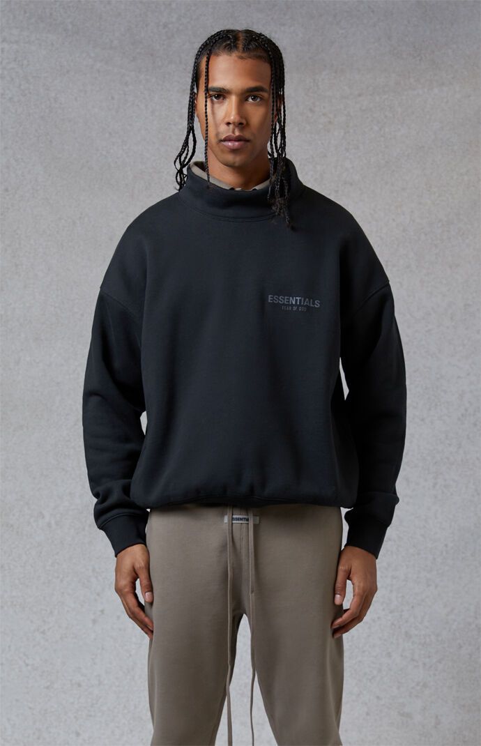 Essentials Pull-Over Mockneck - Black
