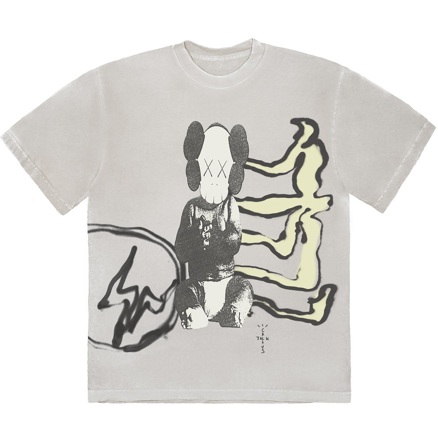  Travis Scott x KAWS For Fragment Tee - Vintage Wash 