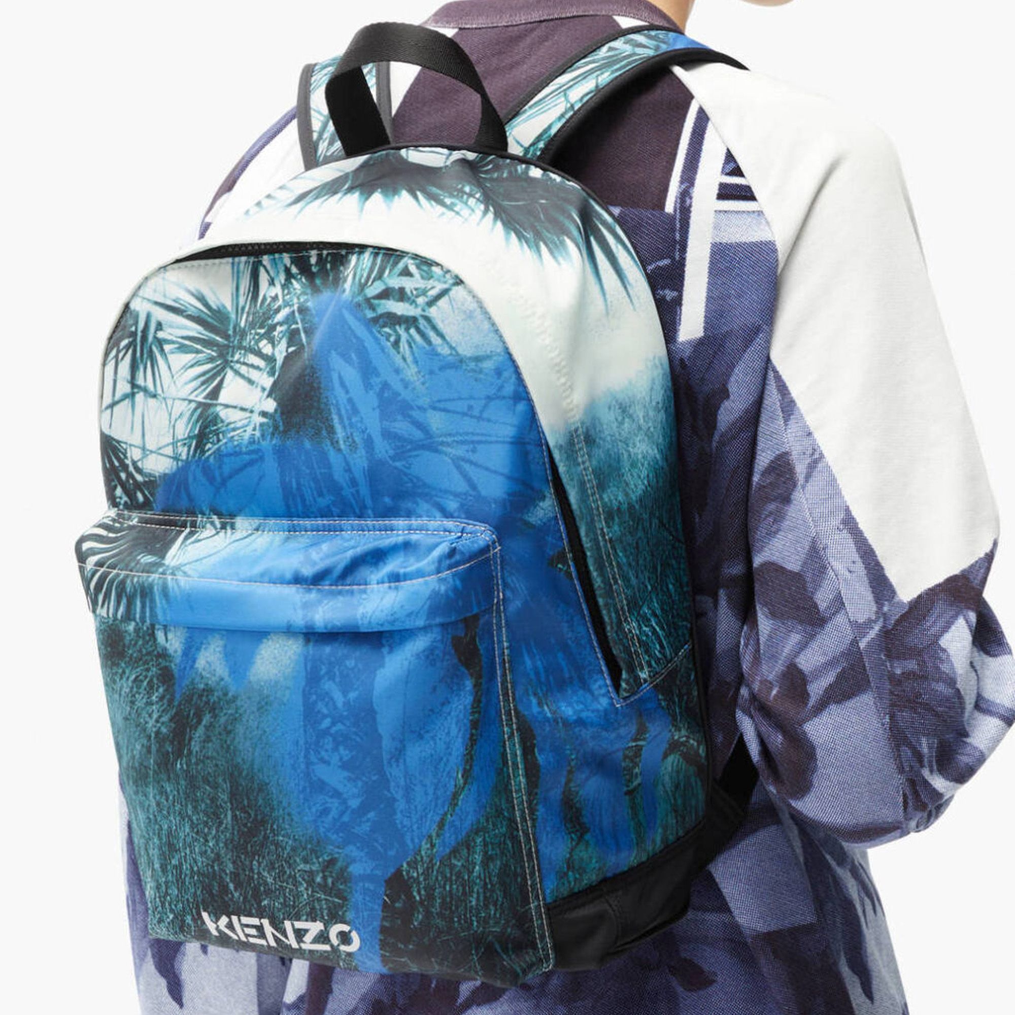 KENZO Hawaiian Graffiti Backpack - Cyan