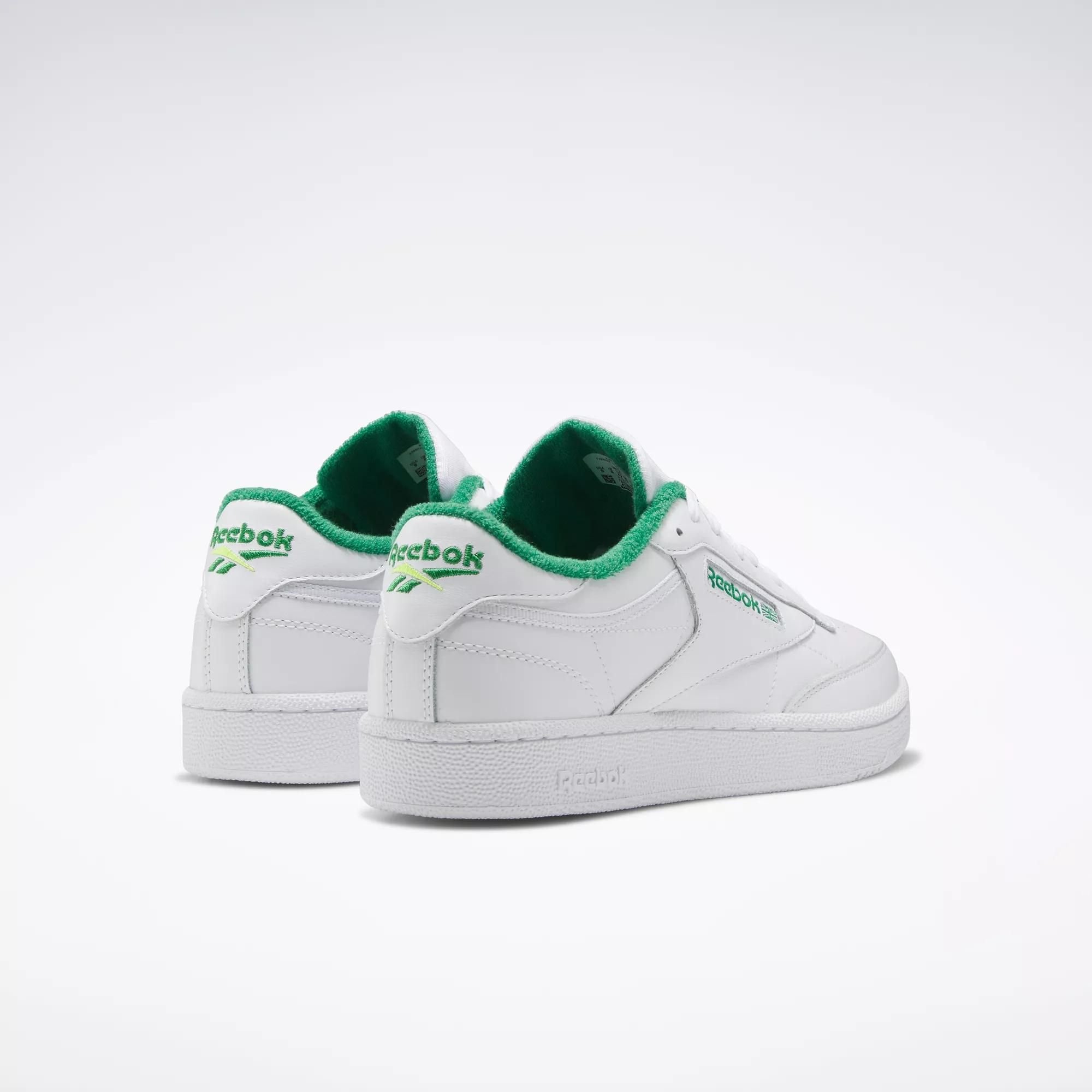  Reebok Club C 85 - White / Glen Green / Solar Acid Yellow 