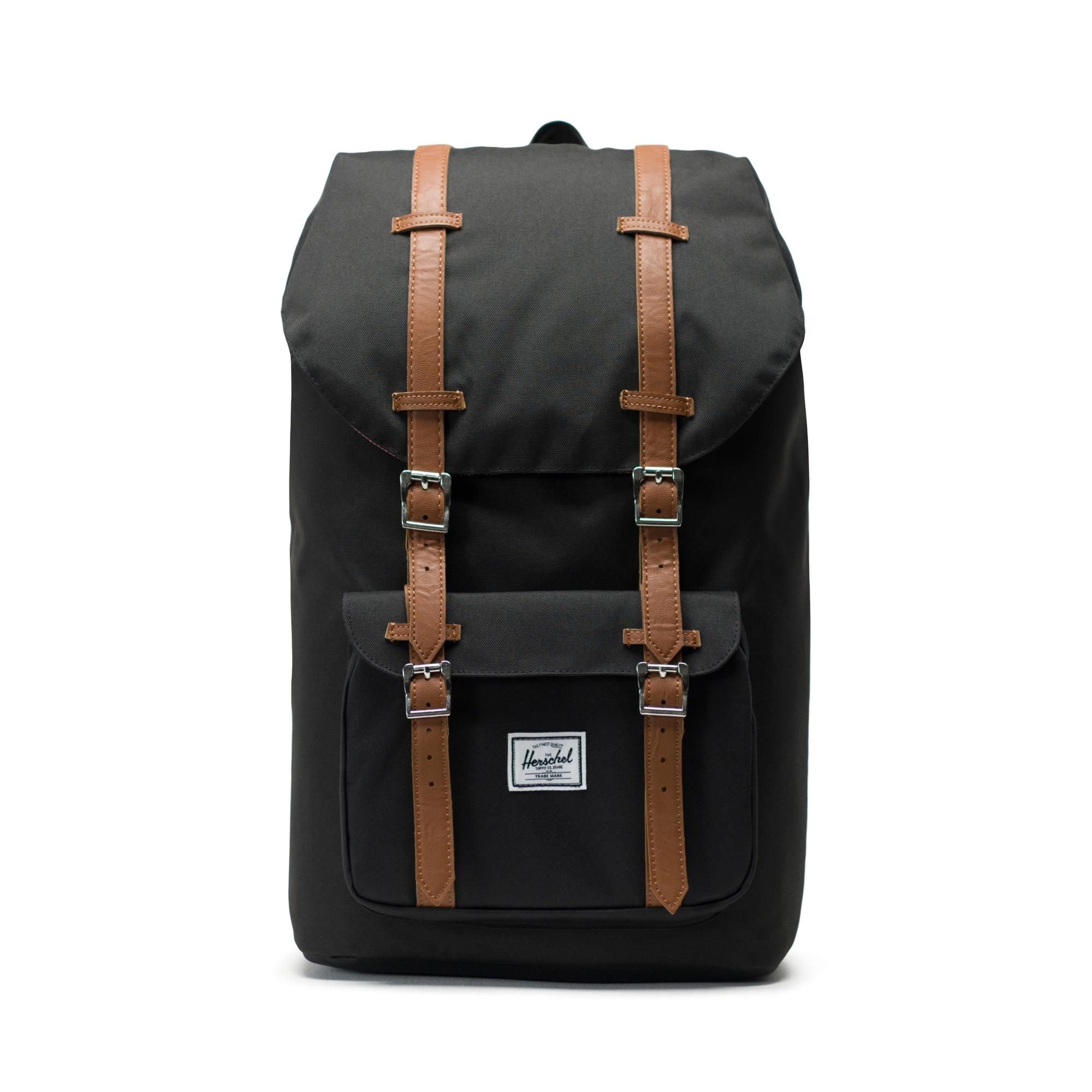 Herschel Little America | Large-Volume - Black/Tan Synthetic Leather