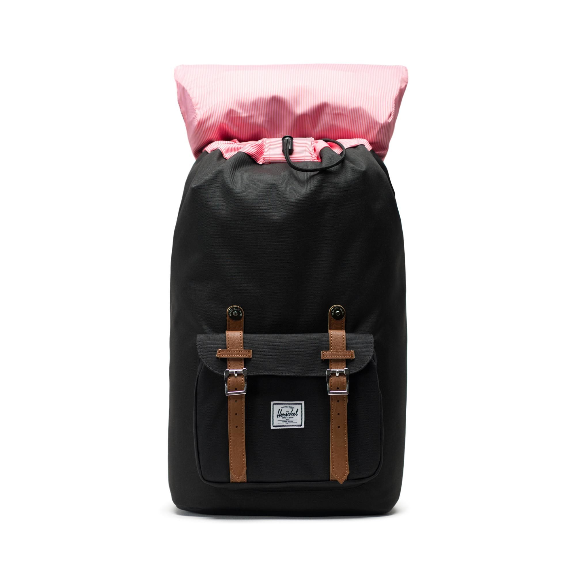 Herschel Little America | Large-Volume - Black/Tan Synthetic Leather