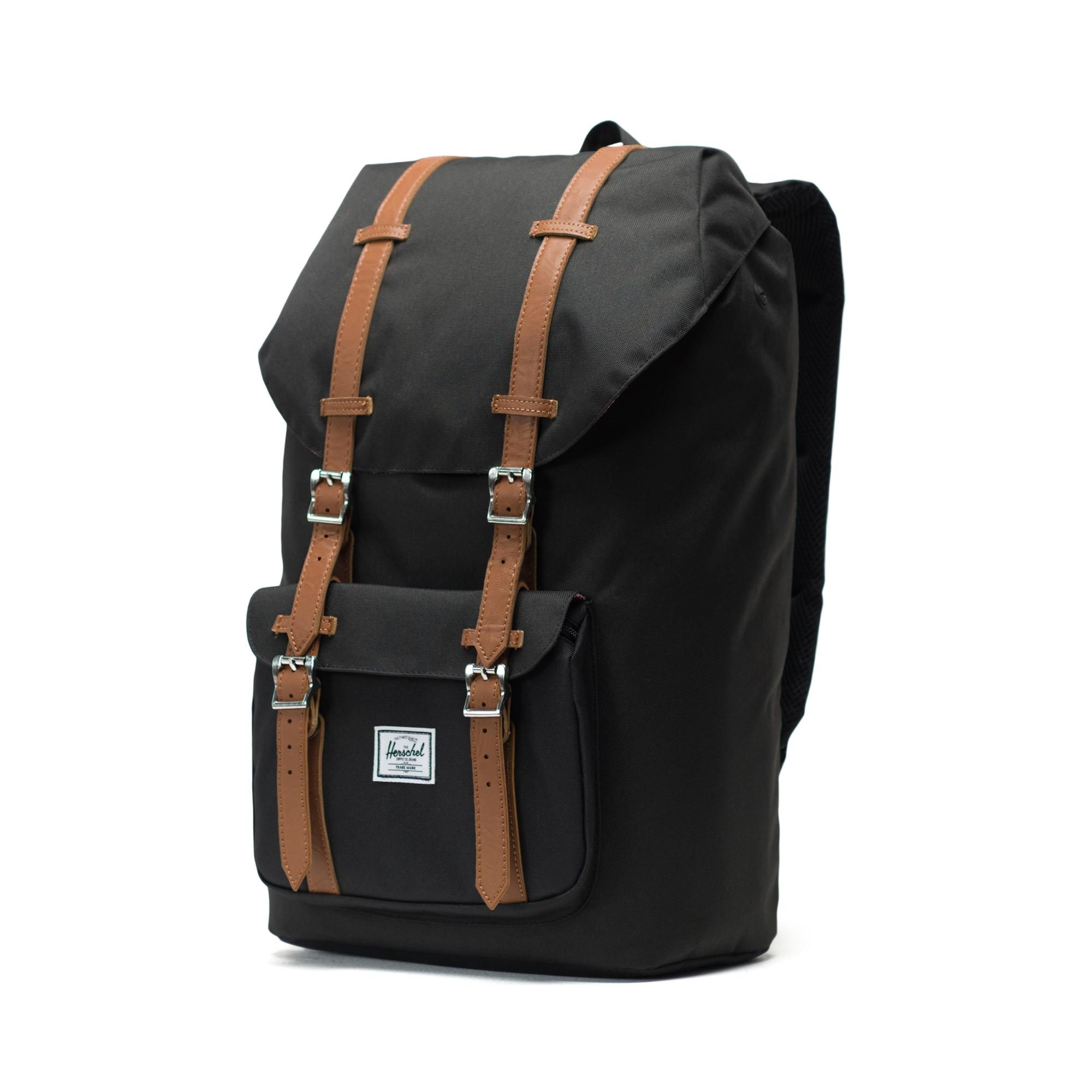 Herschel Little America | Large-Volume - Black/Tan Synthetic Leather
