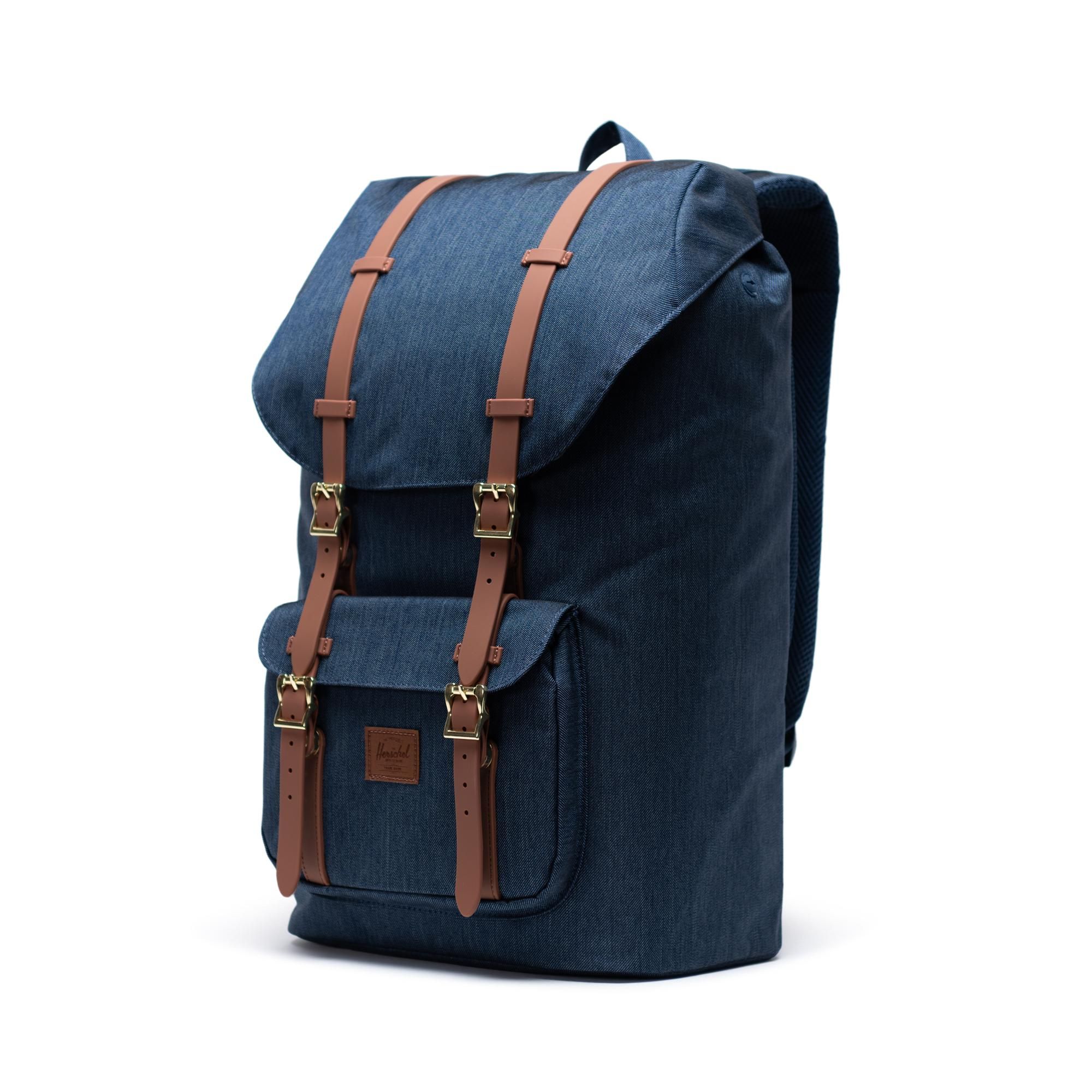 Herschel Little America | Large-Volume - Indigo Denim Crosshatch