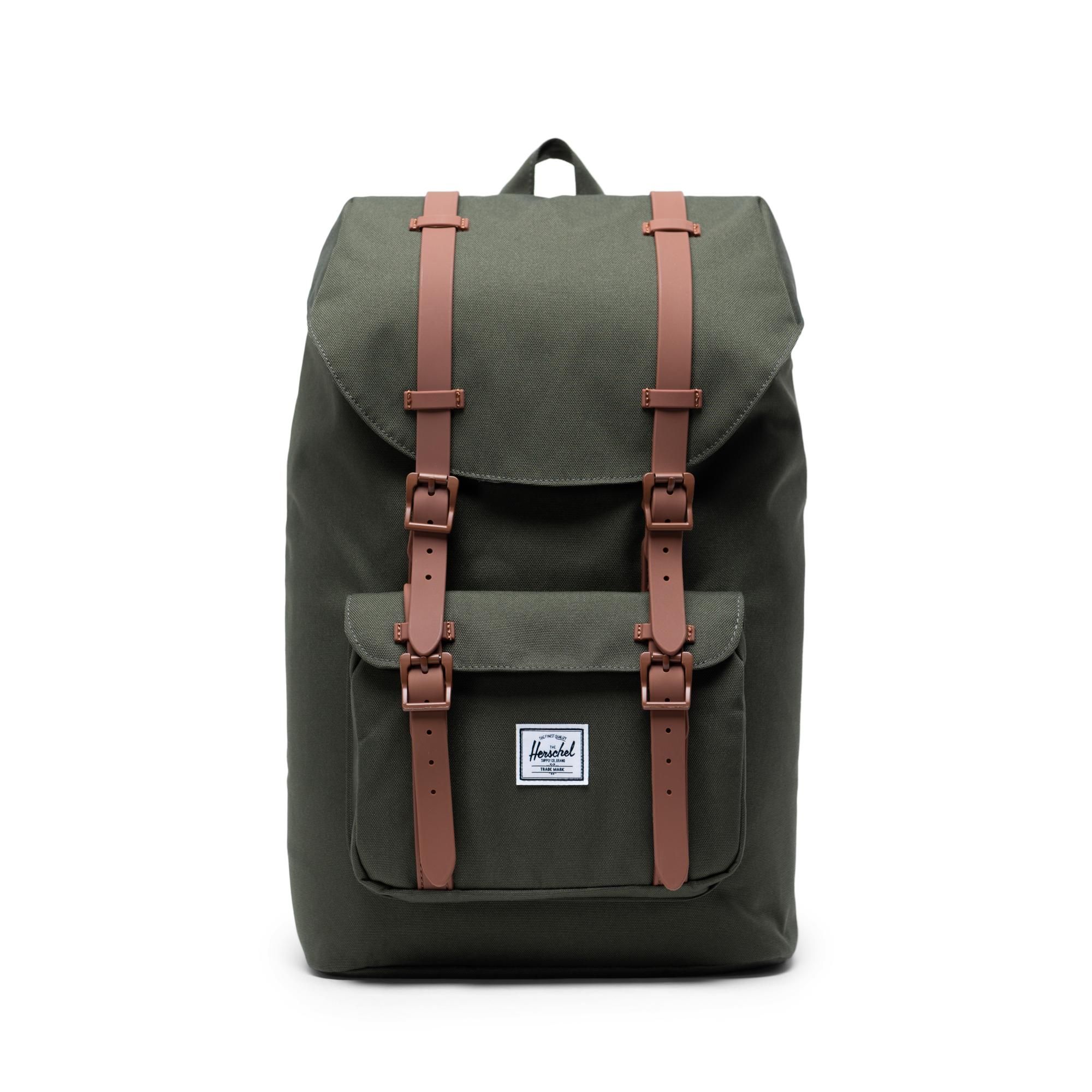 Herschel Little America | Mid-Volume - Dark Olive/Saddle Brown
