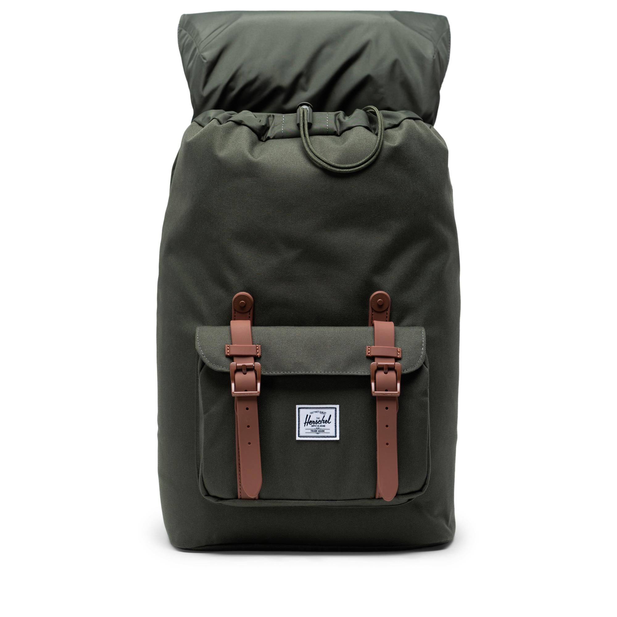 Herschel Little America | Mid-Volume - Dark Olive/Saddle Brown