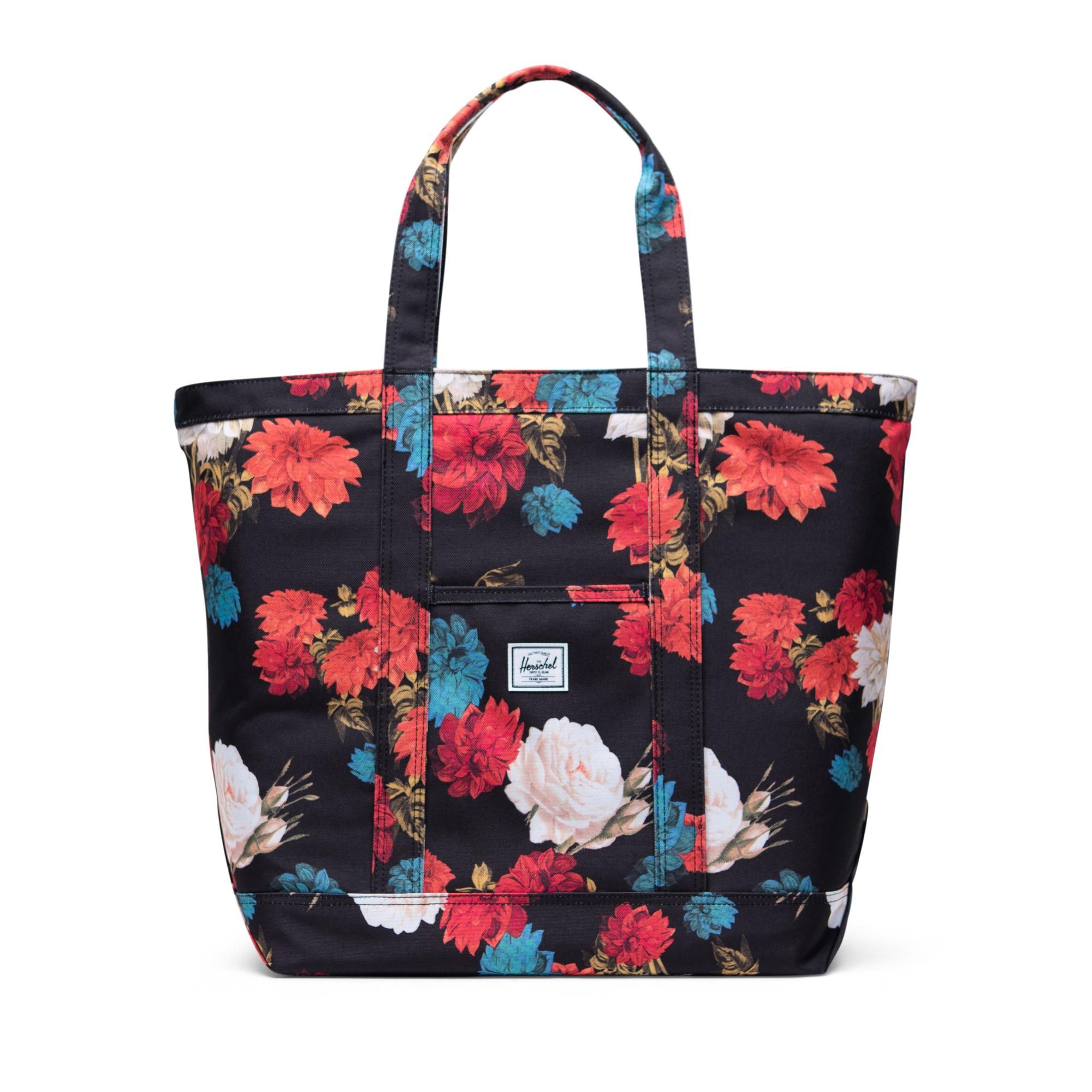 Herschel Bamfield Tote | Mid-Volume - Vintage Floral/Black