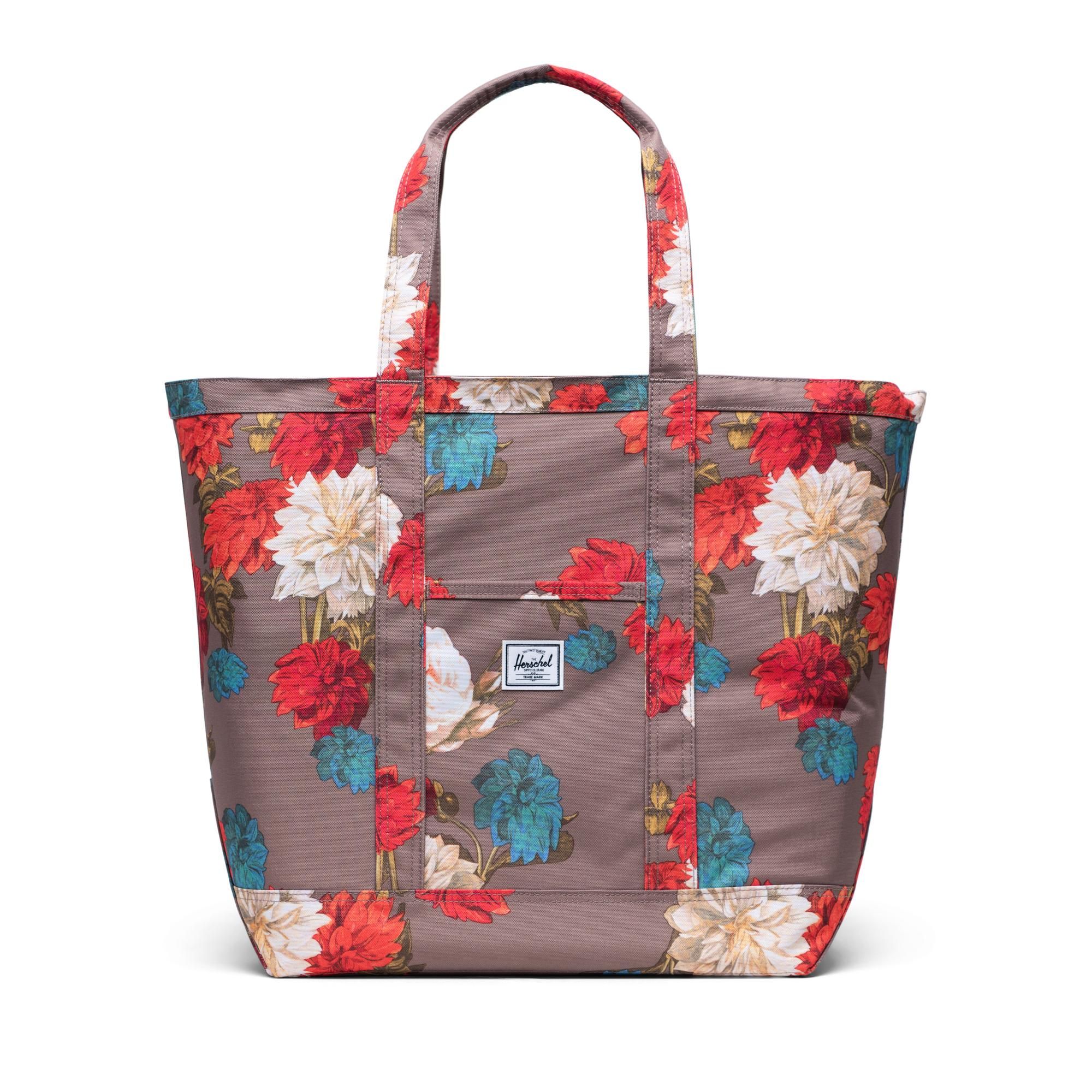 Herschel Bamfield Tote | Mid-Volume - Vintage Floral/Pine Bark