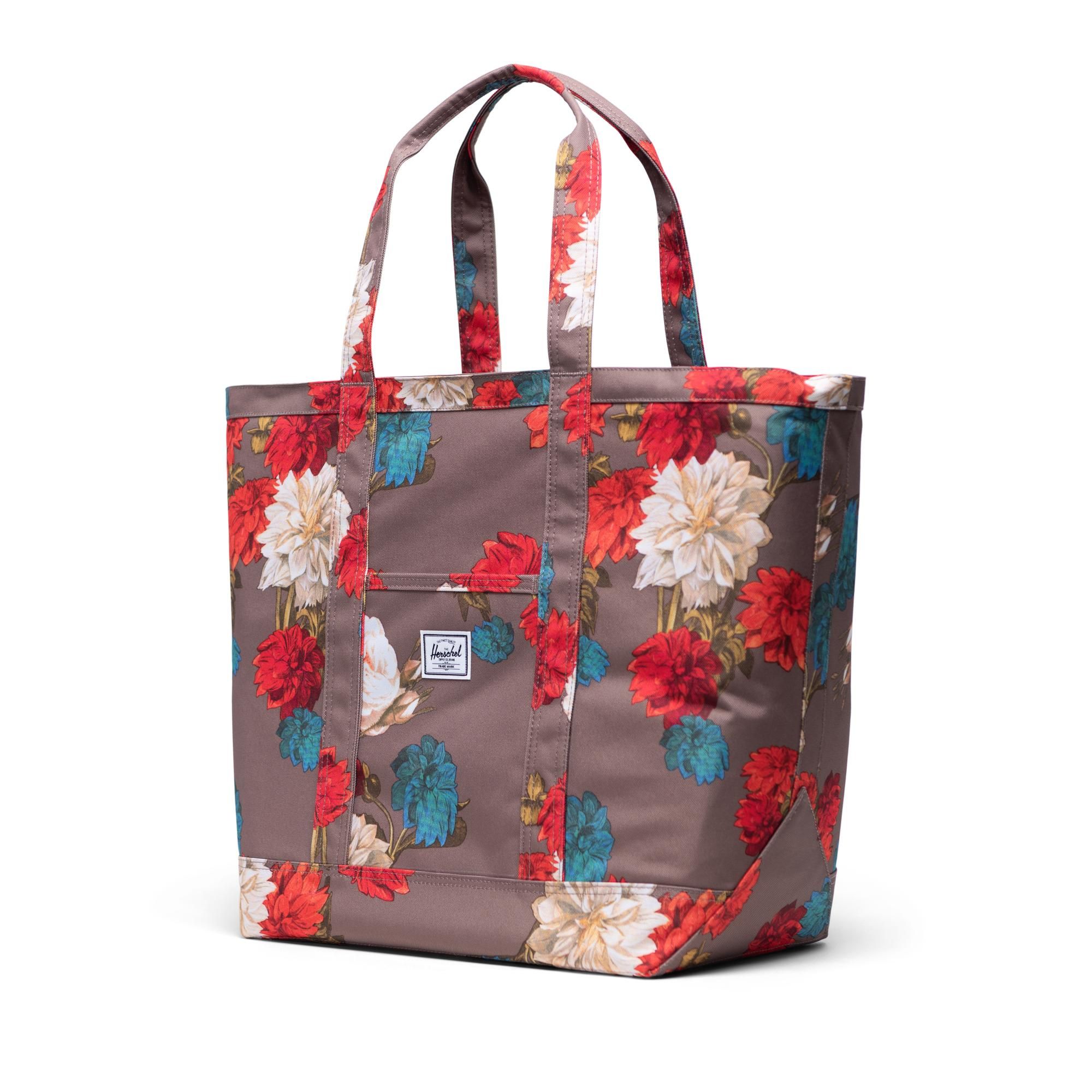 Herschel Bamfield Tote | Mid-Volume - Vintage Floral/Pine Bark