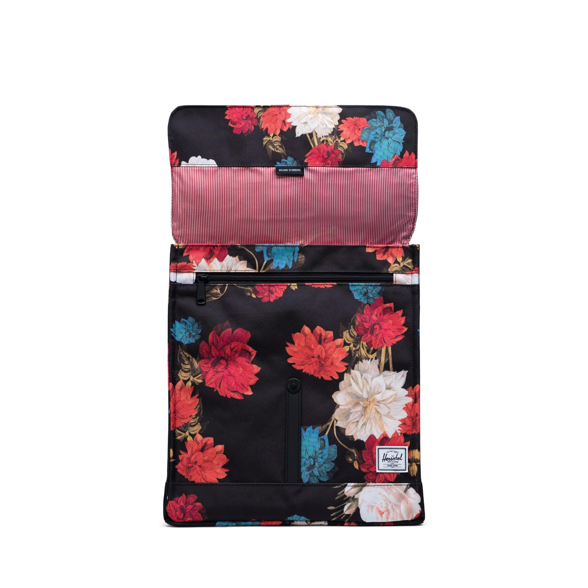 Hersche City Backpack | Mid-Volume - Vintage Floral/Black