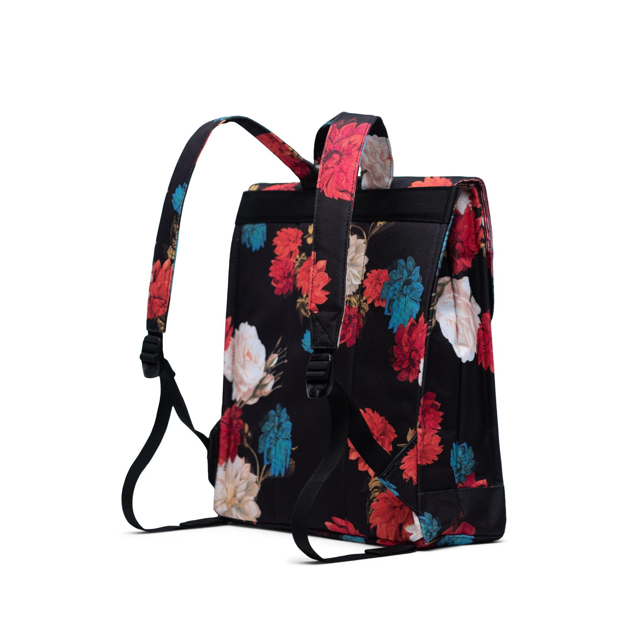 Hersche City Backpack | Mid-Volume - Vintage Floral/Black