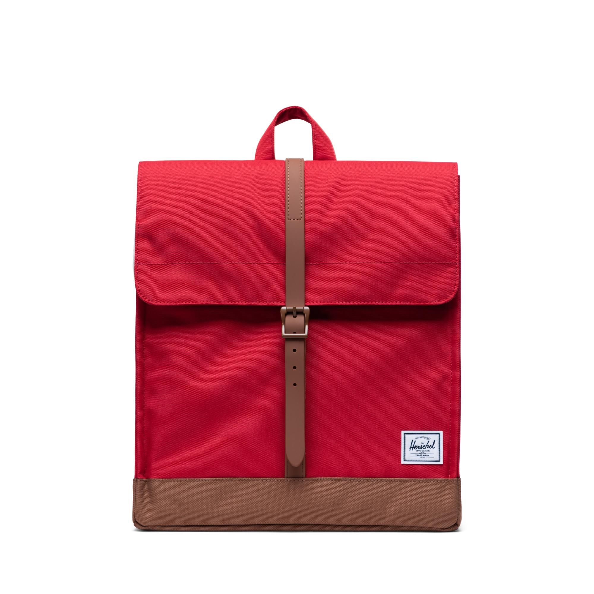 Herschel City Backpack | Mid-Volume - Red/Saddle Brown