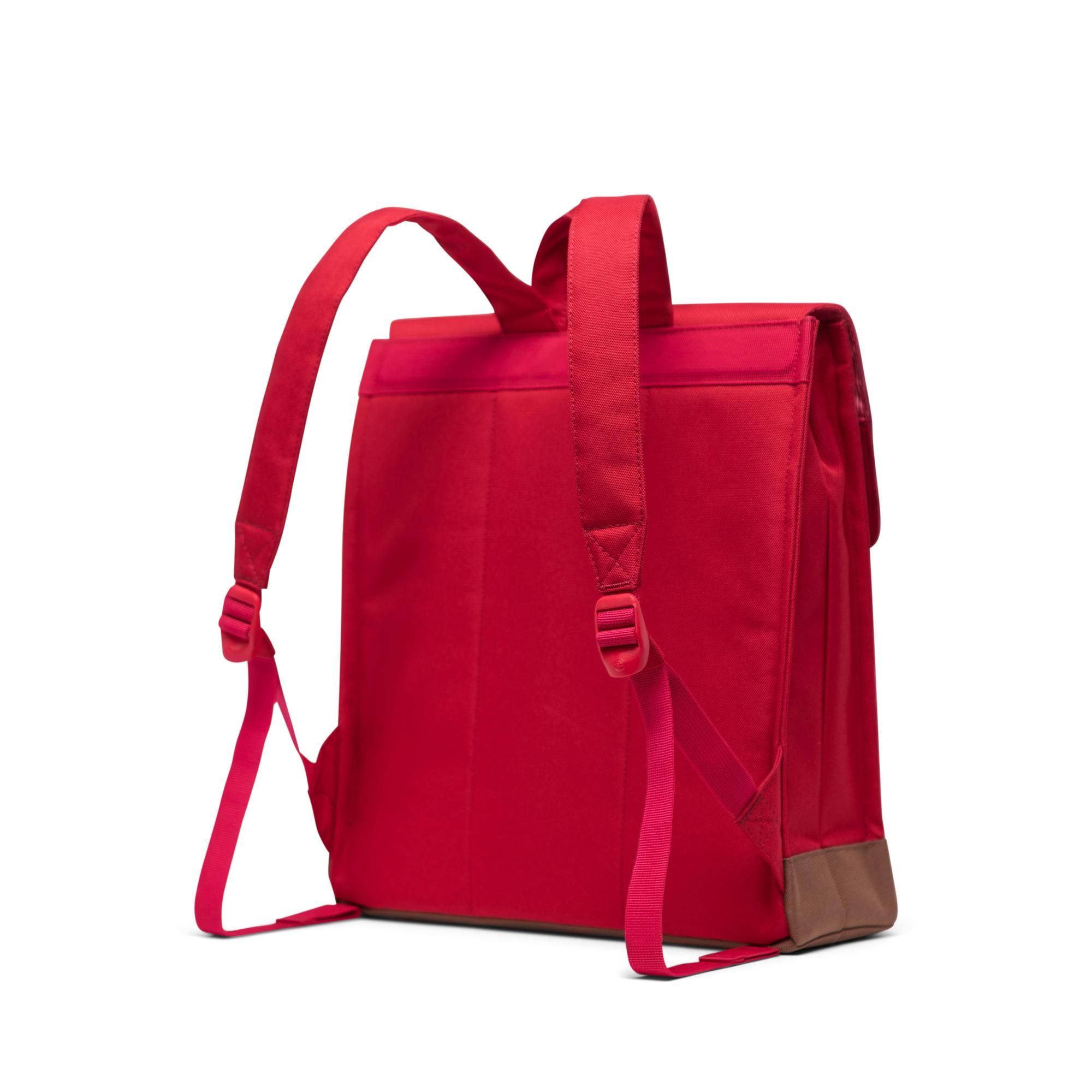 Herschel City Backpack | Mid-Volume - Red/Saddle Brown